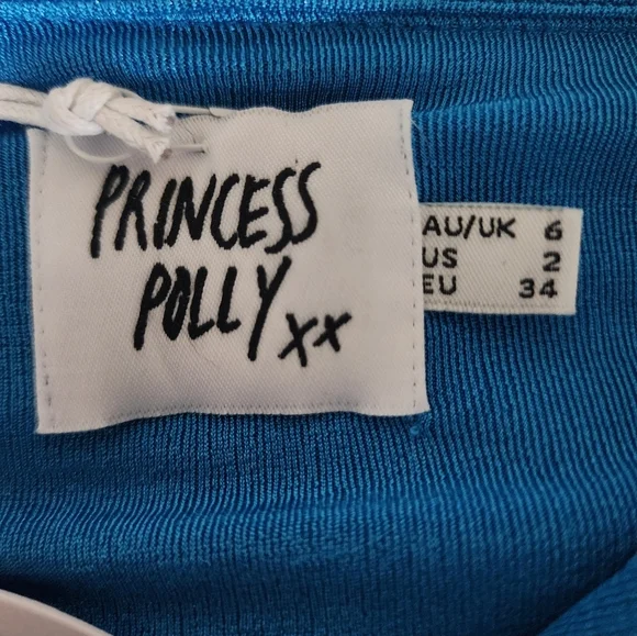 PRINCESS POLLY Elody long sleeve mini dress, cobalt blue, size 2, spring - Picture 7 of 10